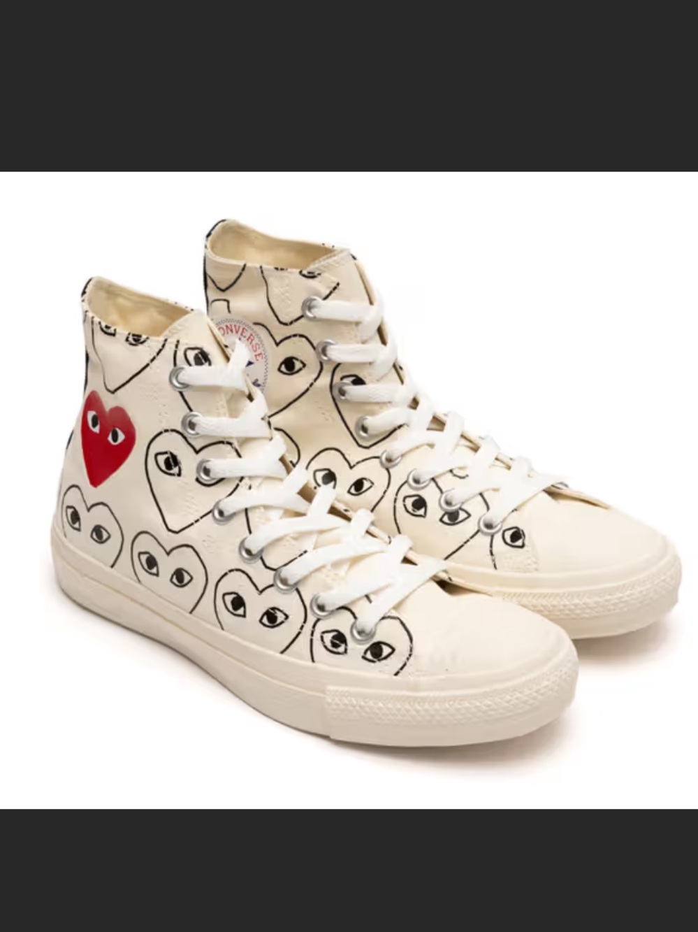 COMME des GARÇONS PLAY x Converse Chuck 70 Heart Print Sneakers Size 5.5